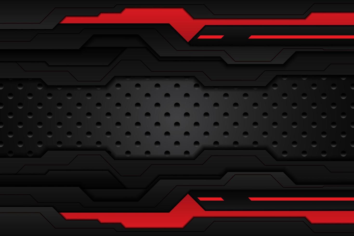 metal plate black and contrast red stripes on steel mesh. template modern technology design background. vector illustration