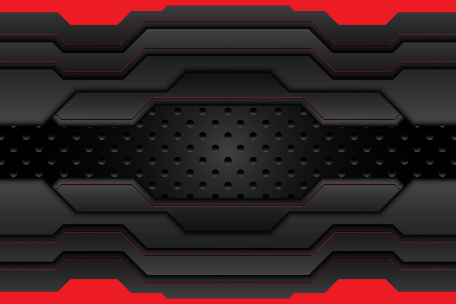 metal plate black and contrast red stripes on steel mesh. template modern technology design background. vector illustration