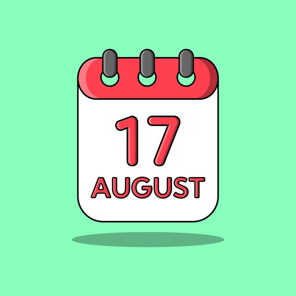 Flat 17 august mini calender for indonesia independence day vector