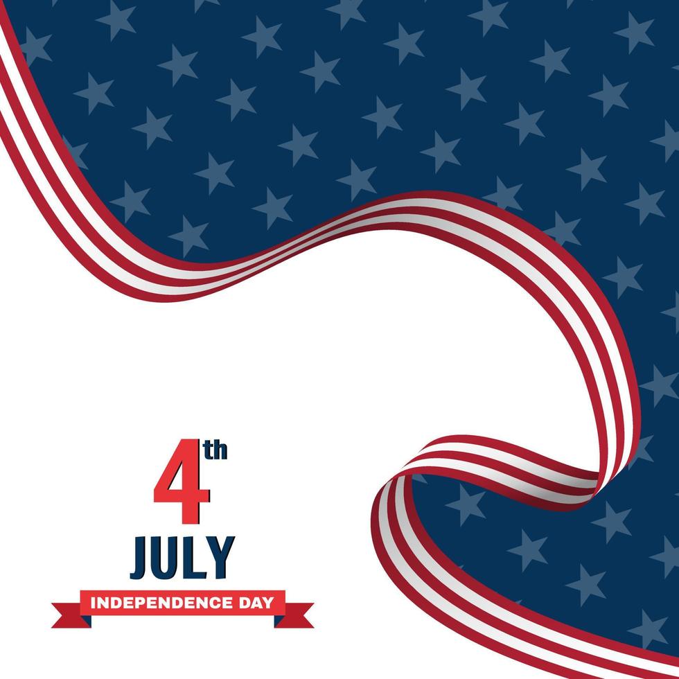 Happy 4th of July independence day flat background vector
