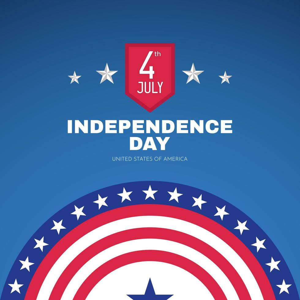 Flat Fourth of July, Happy Independence day background vector