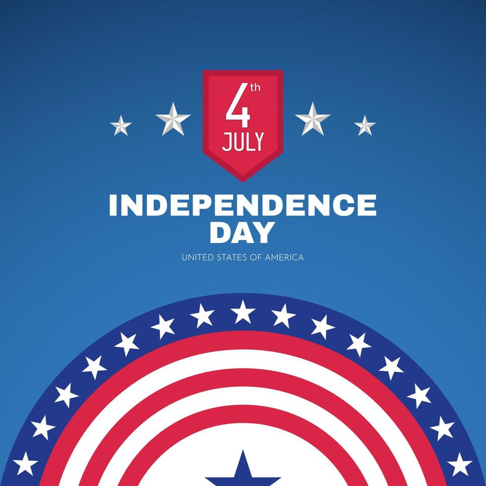 Flat Fourth of July, Happy Independence day background vector