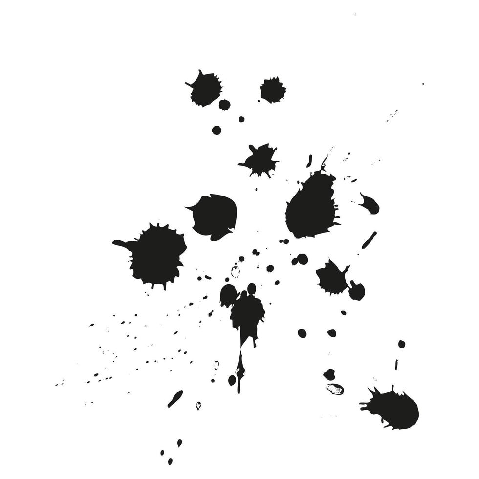 Paint splatter background. Grunge distress calligraphy ink stains. Black ink blow explosion. Splatter background. Spray paint drops. Vector illustration.