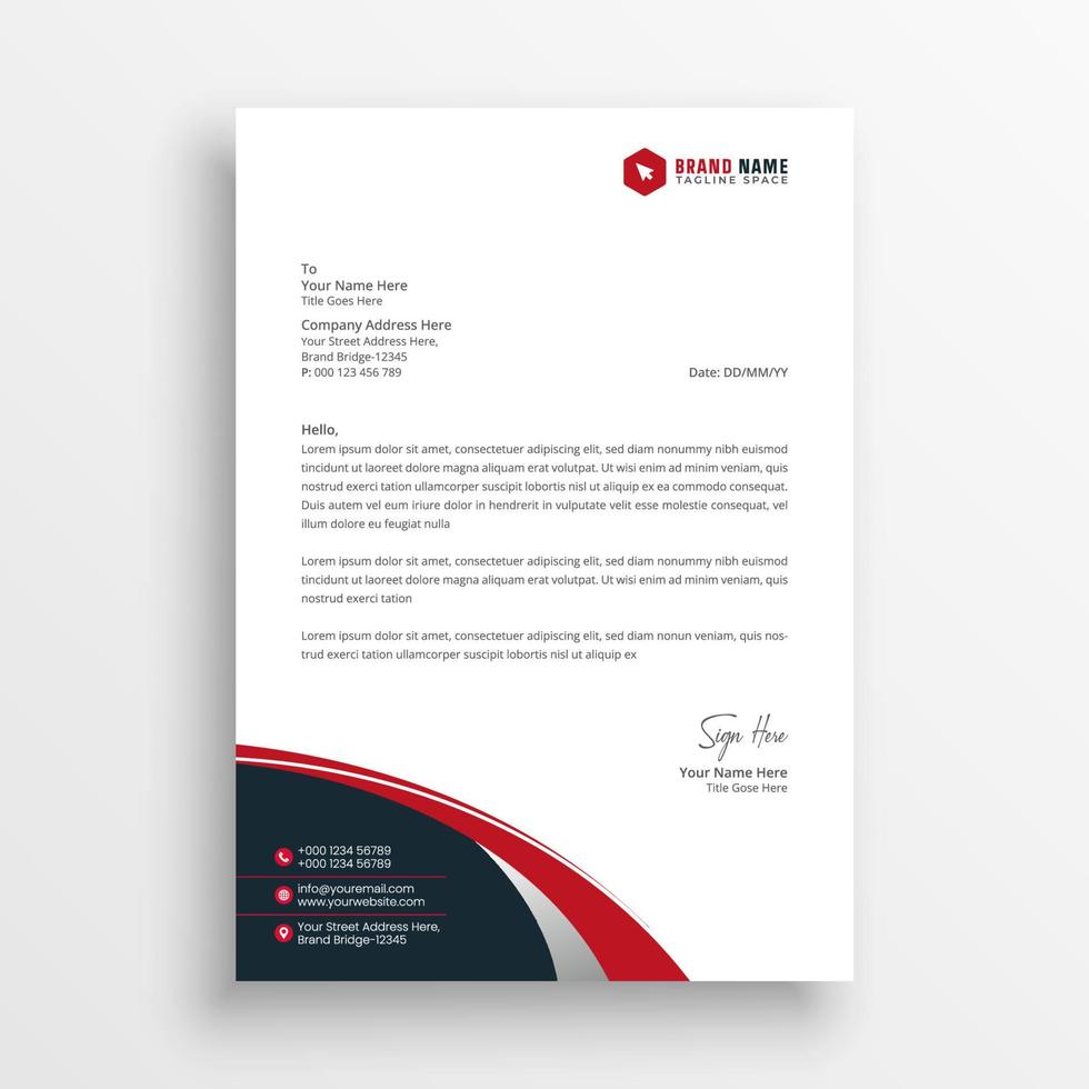 Corporate Business letterhead template vector