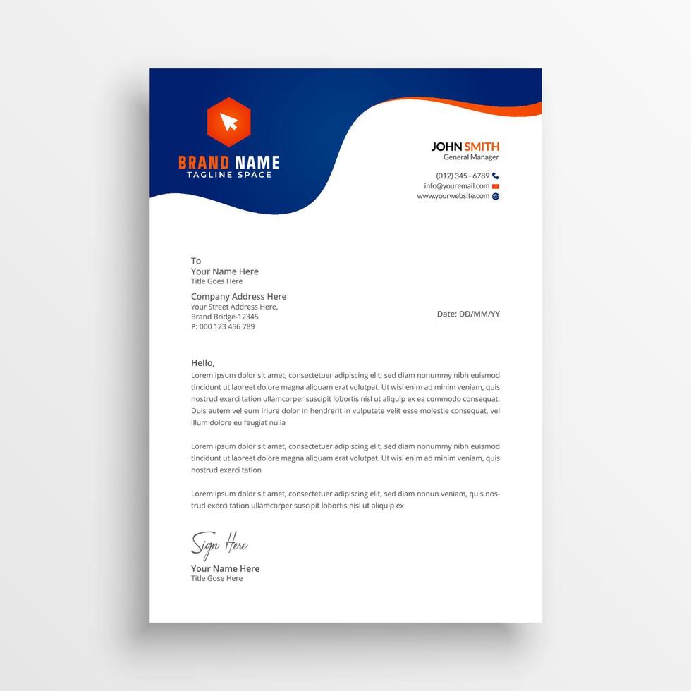 Corporate Business letterhead template vector