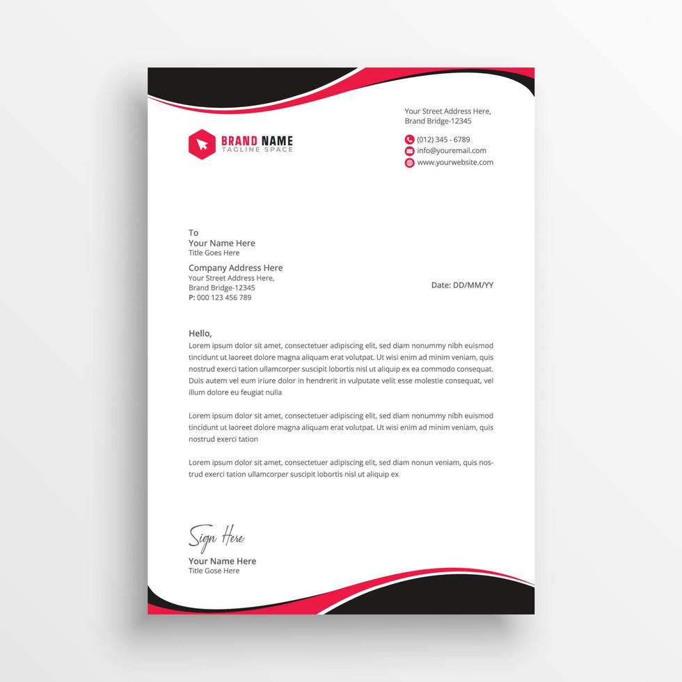 Corporate Business letterhead template vector