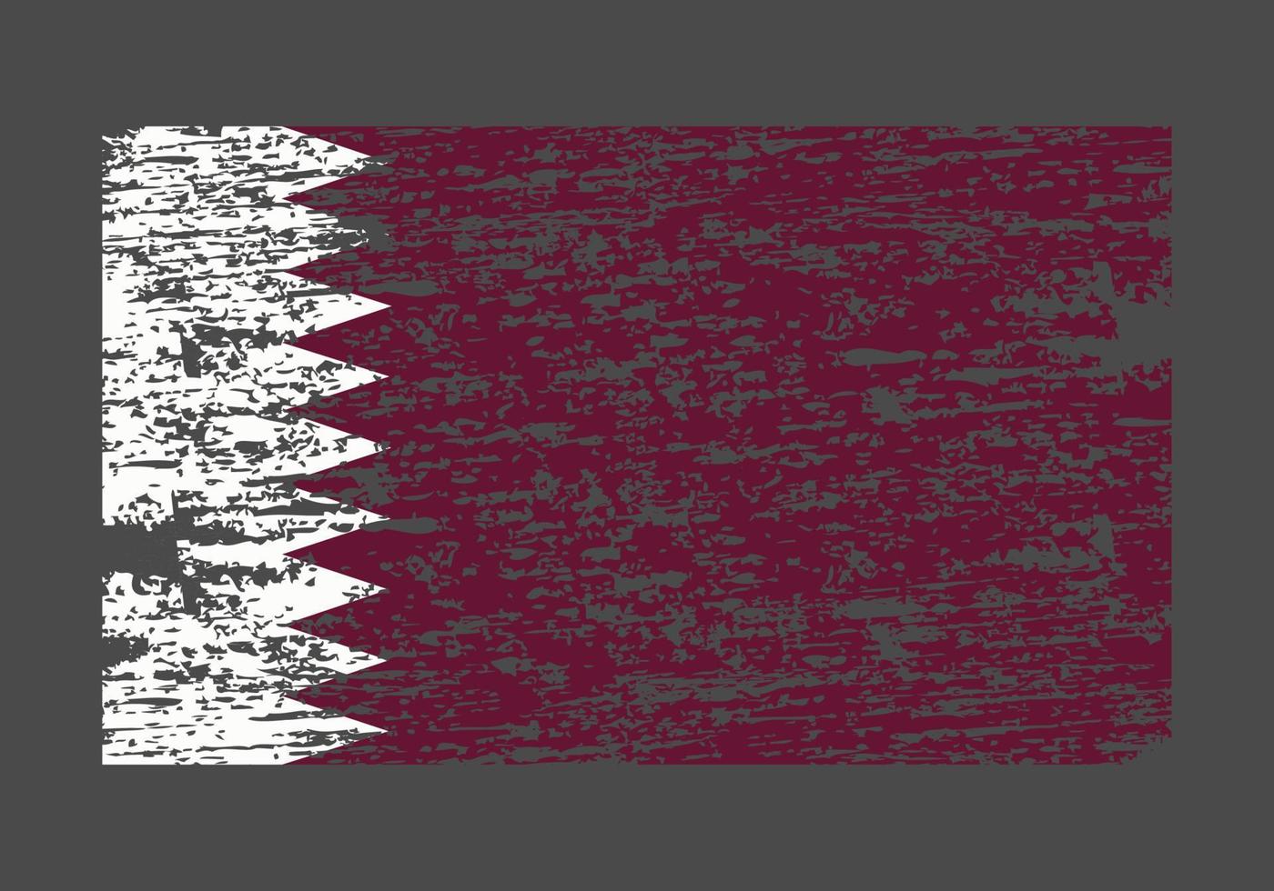 Brush painted Qatar flag Hand drawn style illustration with a grunge effect and watercolor. vector