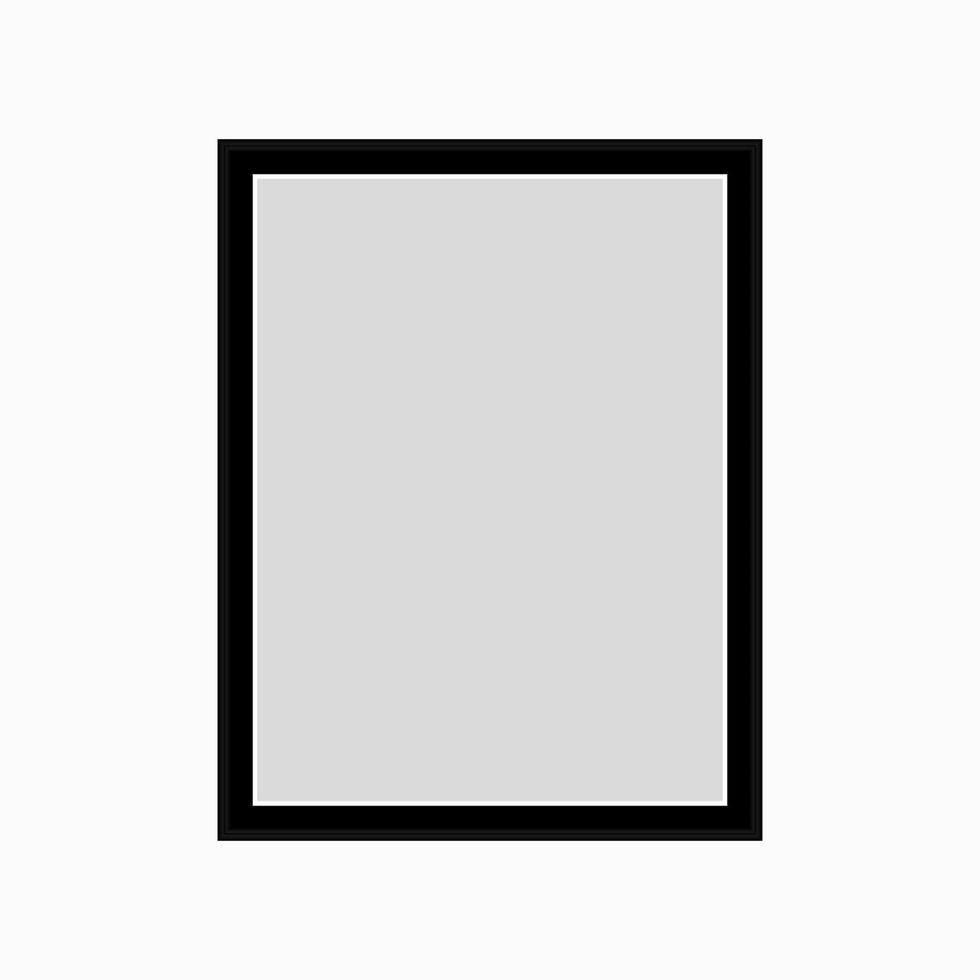 Realistic black frame isolated on white background. Perfect for your presentations. Vector illustration.