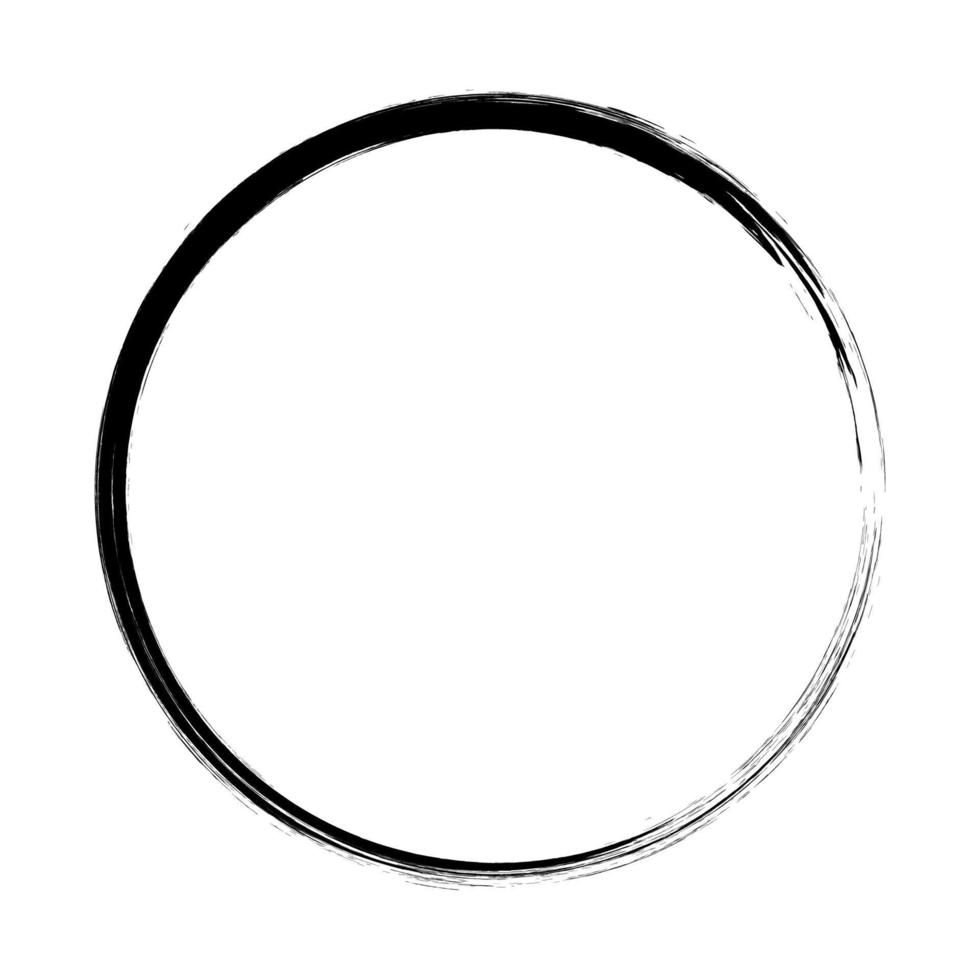 vector brush strokes circles of paint on white background. Ink hand