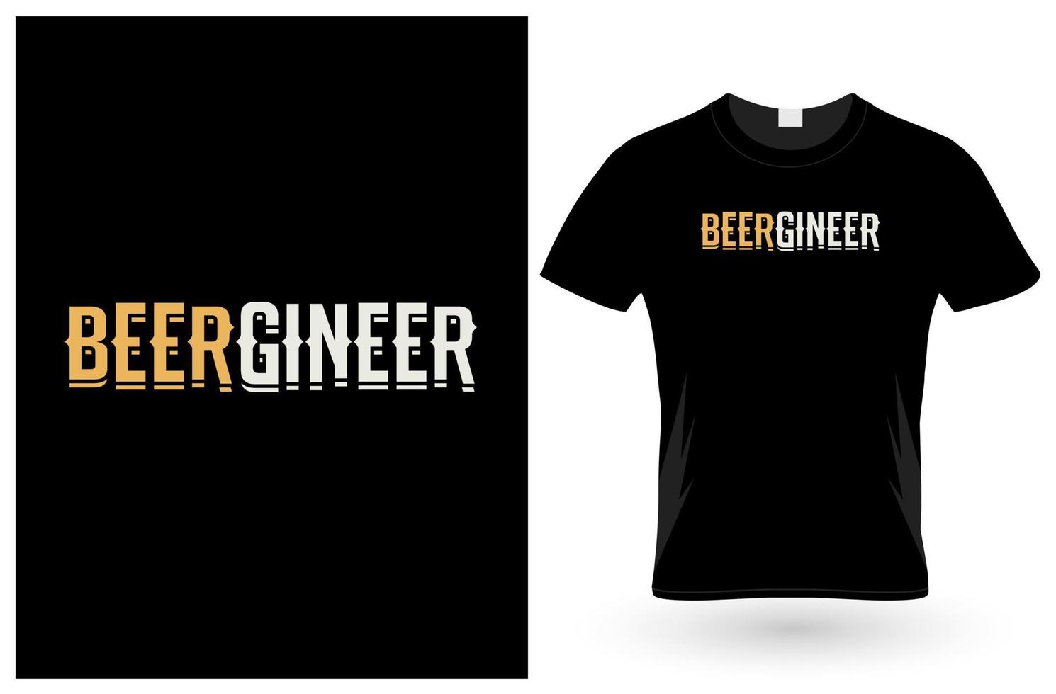 camiseta artesanal de ingeniero cervecero vector