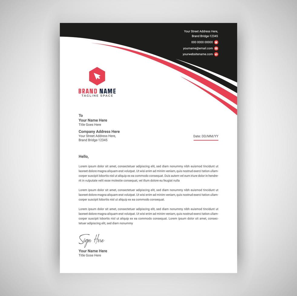 Corporate Business letterhead template vector