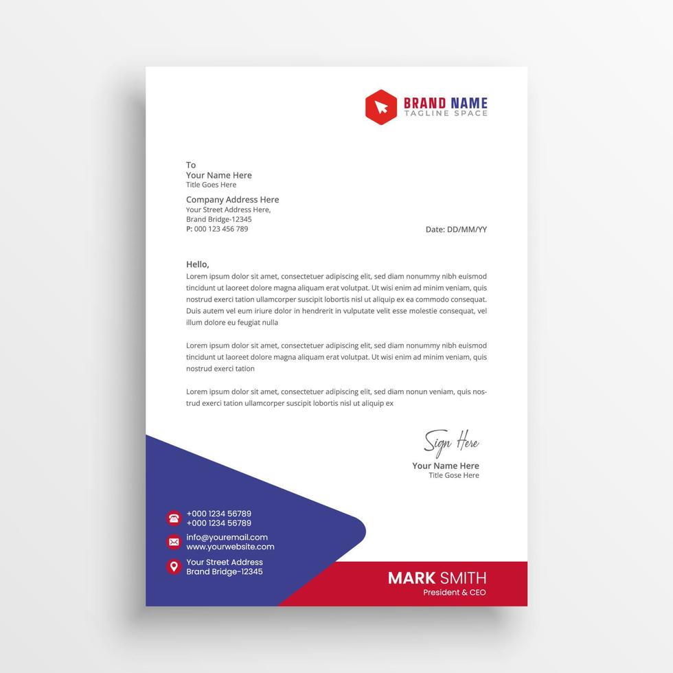 Corporate Business letterhead template vector