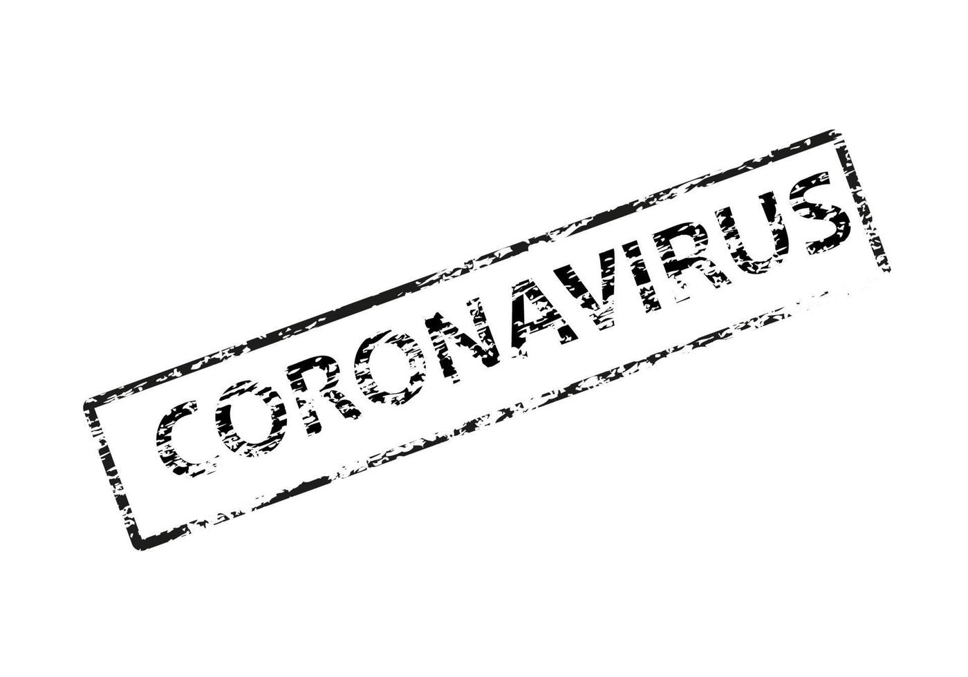 Coronavirus word in red square with grungy texture. Distressed rubber stamp vector illustration on white background. COVID or 2019-nCoV pandemic spread.