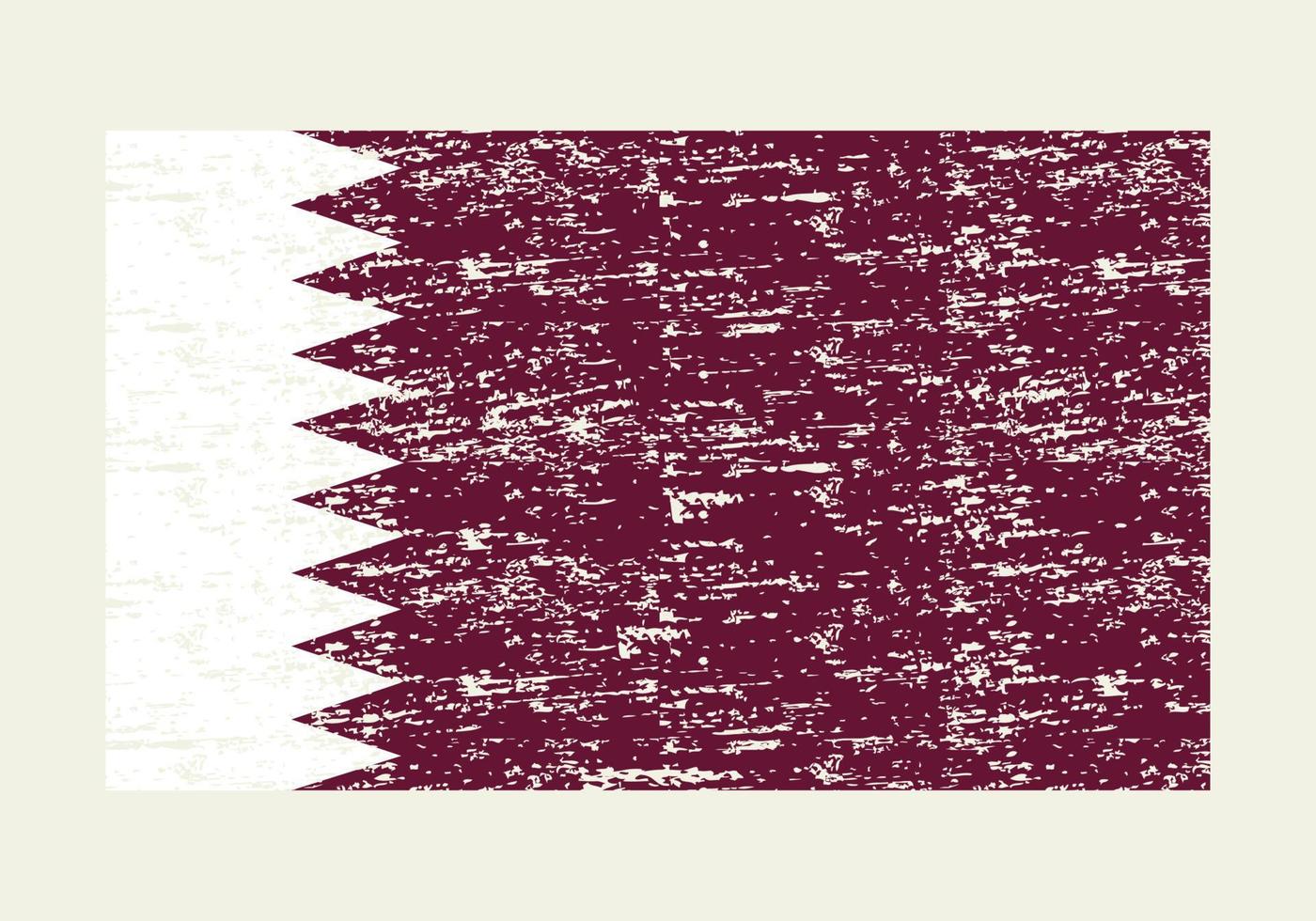 Brush painted Qatar flag Hand drawn style illustration with a grunge effect and watercolor. vector