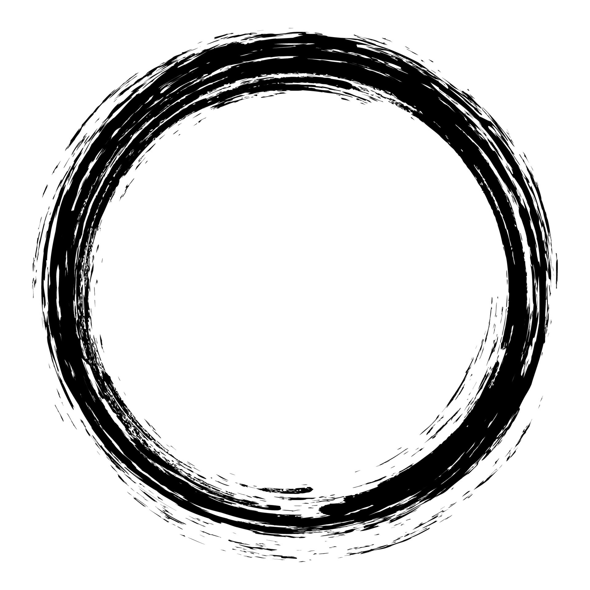 vector brush strokes circles of paint on white background. Ink hand