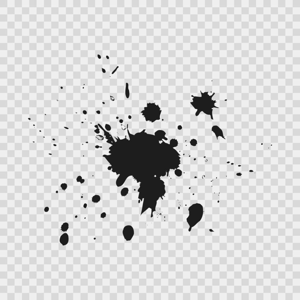 Paint splatter background. Grunge distress calligraphy ink stains. Black ink blow explosion. Splatter background. Spray paint drops. Vector illustration.