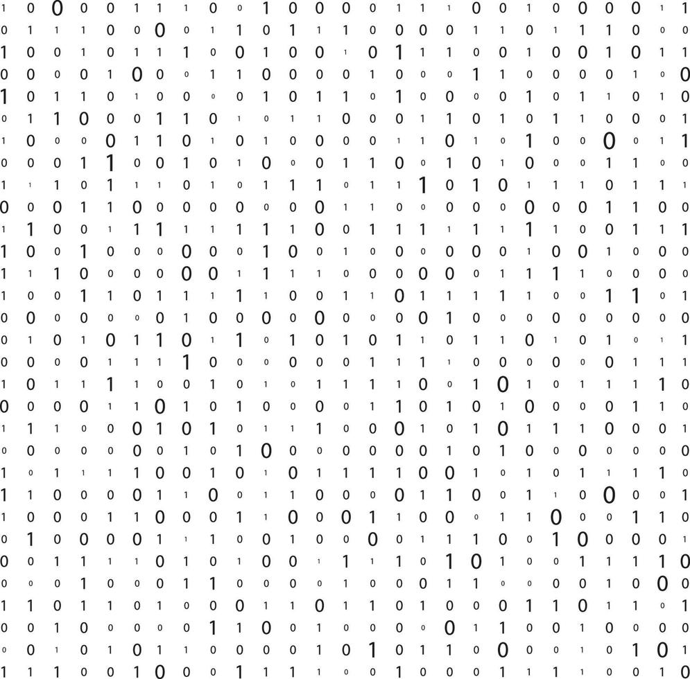 binary code zero one matrix white background beautiful banner wallpaper design illustration vector