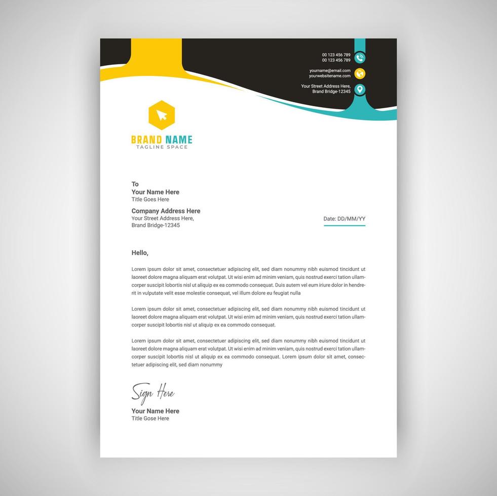 Corporate Business letterhead template vector