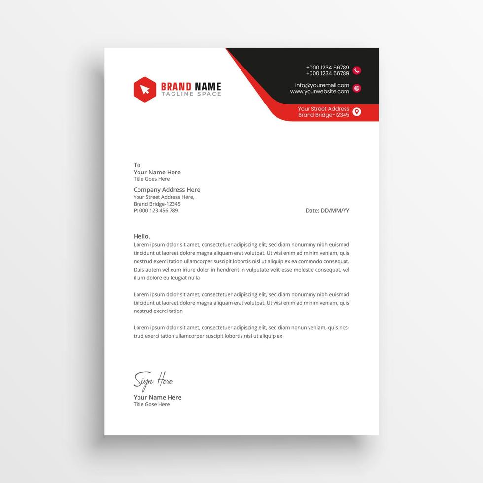 Corporate Business letterhead template vector