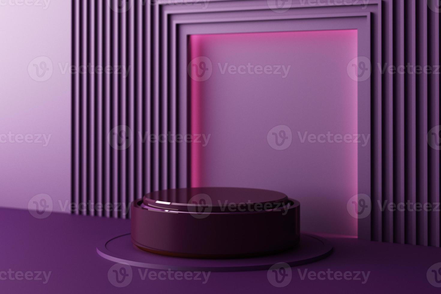 Minimal abstract geometric background with direct sunlight in shades of green and yellow. Showcase scene with empty podium for product presentation 3d rendering photo