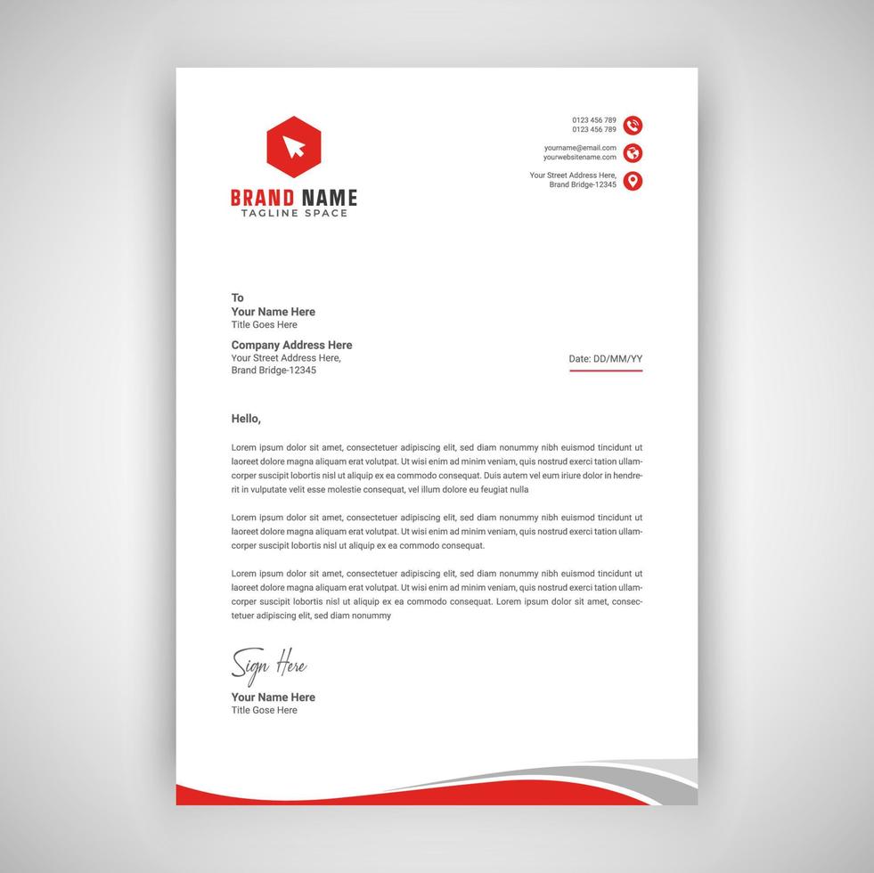 Corporate Business letterhead template vector