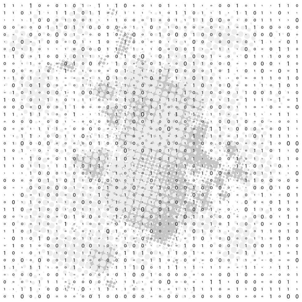 fondo con dígitos en pantalla. código binario cero una matriz fondo blanco. pancarta, patrón, fondo de pantalla. ilustración vectorial vector