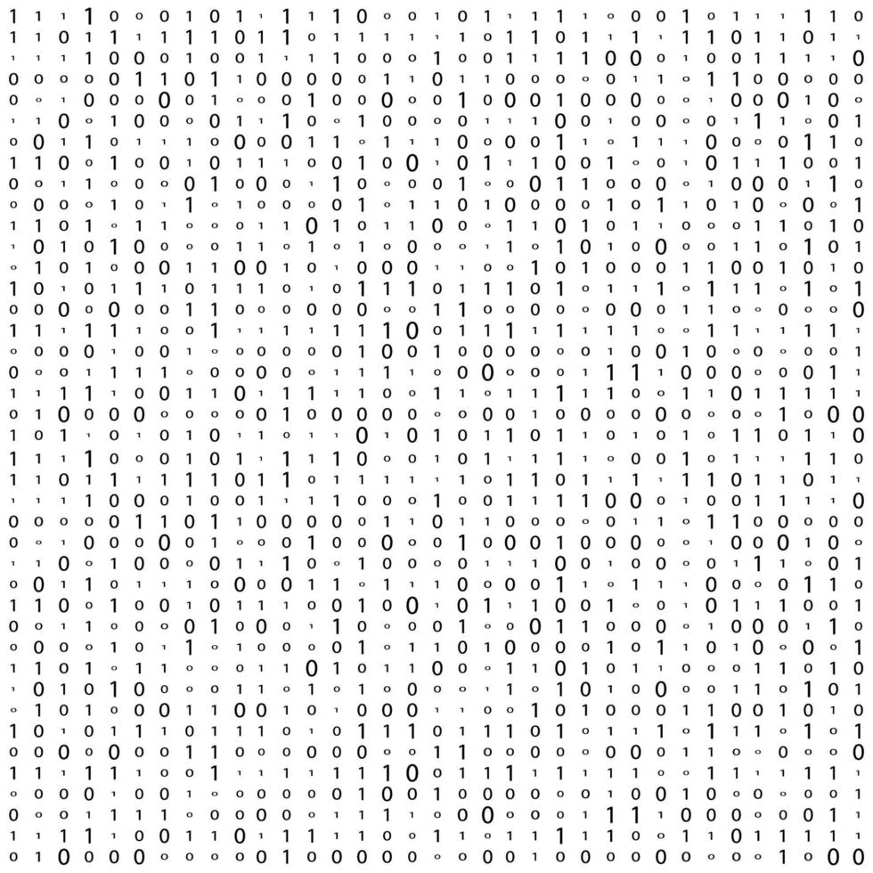 Background With Digits On Screen. binary code zero one matrix white background. banner, pattern, wallpaper. Vector illustration