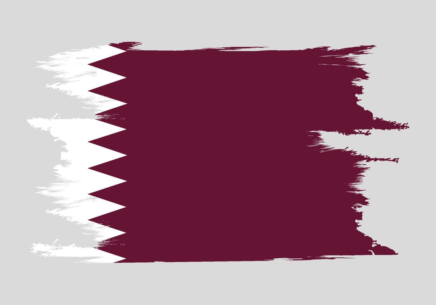 pincel pintado qatar bandera estilo dibujado a mano ilustración con un efecto grunge y acuarela. vector