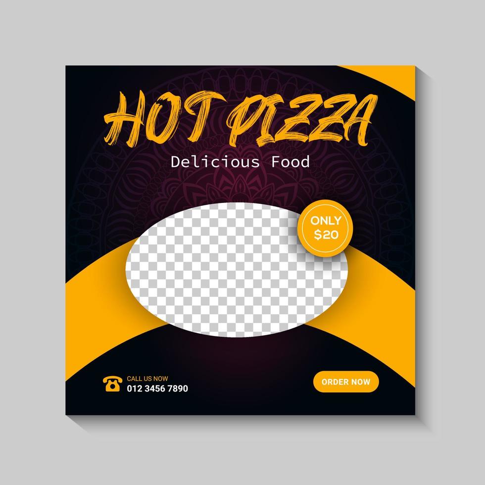 food menu social media banner and social media promotion post design template vector