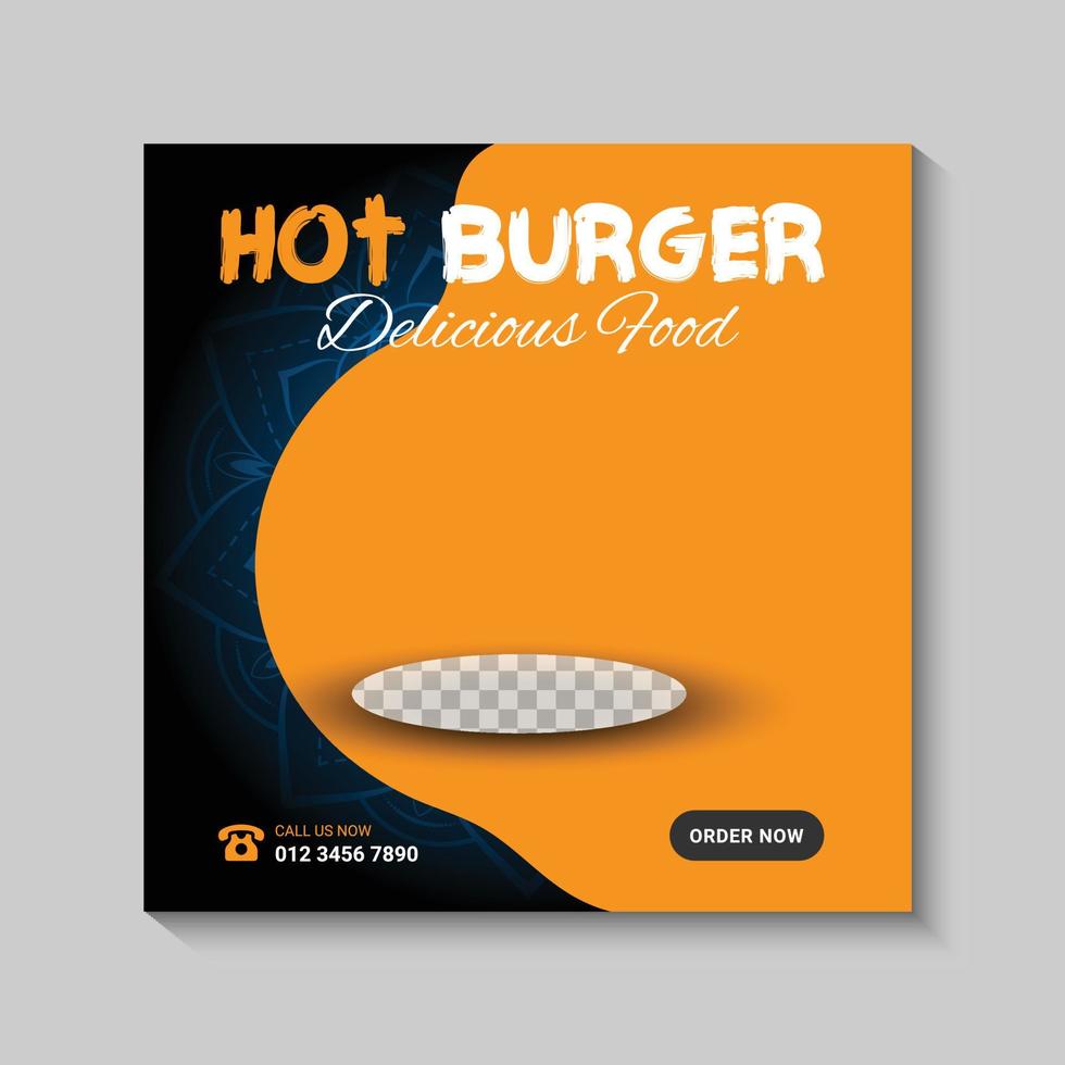 food menu social media banner and social media promotion post design template vector