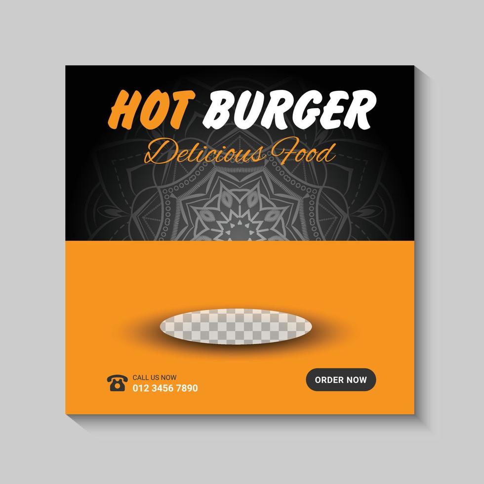 food menu social media banner and social media promotion post design template vector