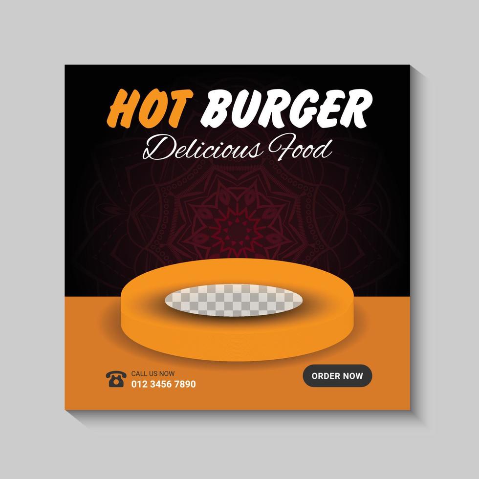 food menu social media banner and social media promotion post design template vector