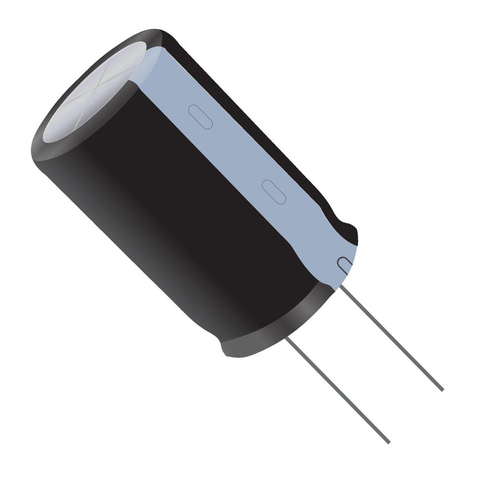 icono de condensador electrolítico sobre un fondo blanco. ilustración 3d vector