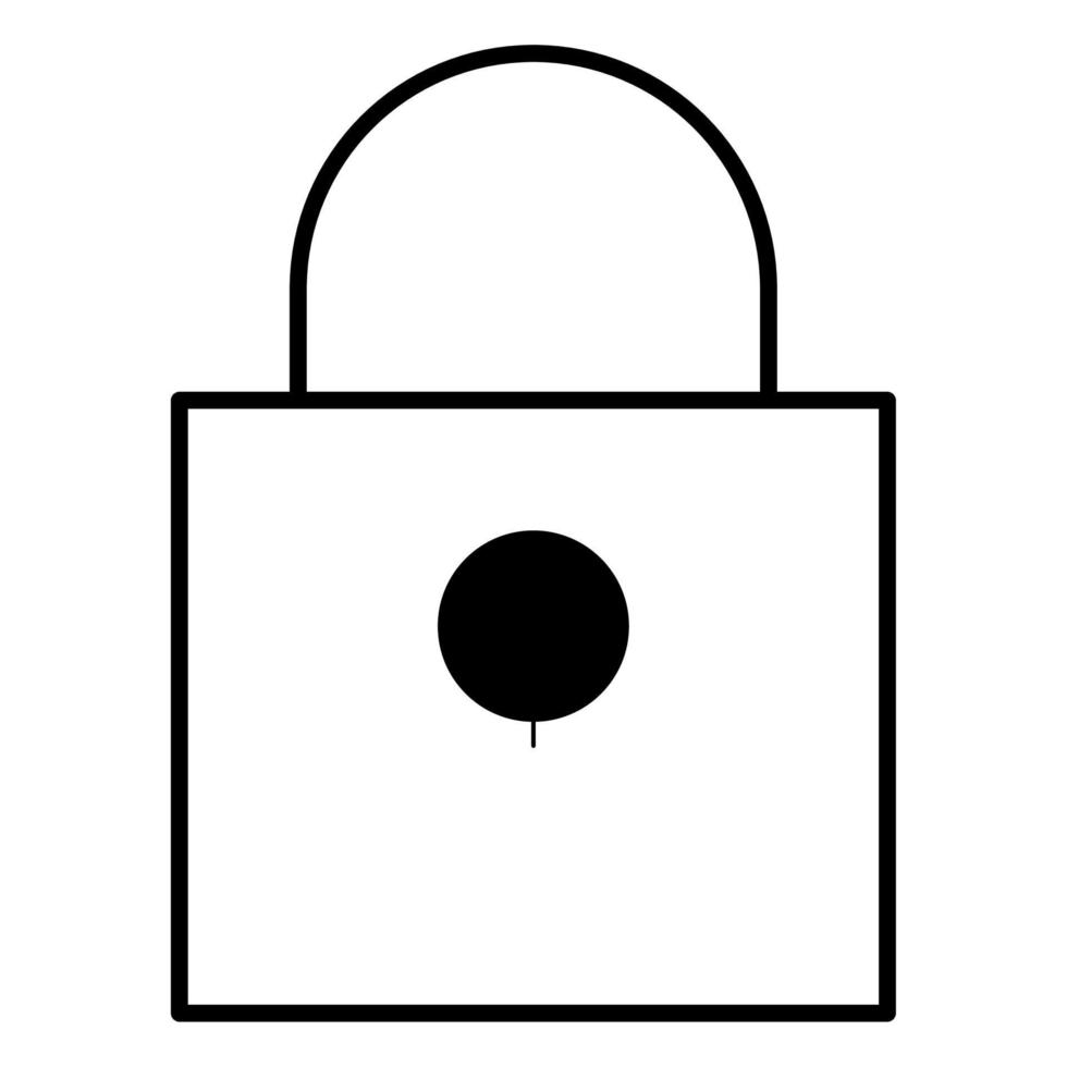 Lock icon vector on a white background. Illustration of home or barn door security device.