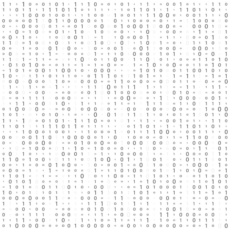 Background With Digits On Screen. binary code zero one matrix white background. banner, pattern, wallpaper. Vector illustration