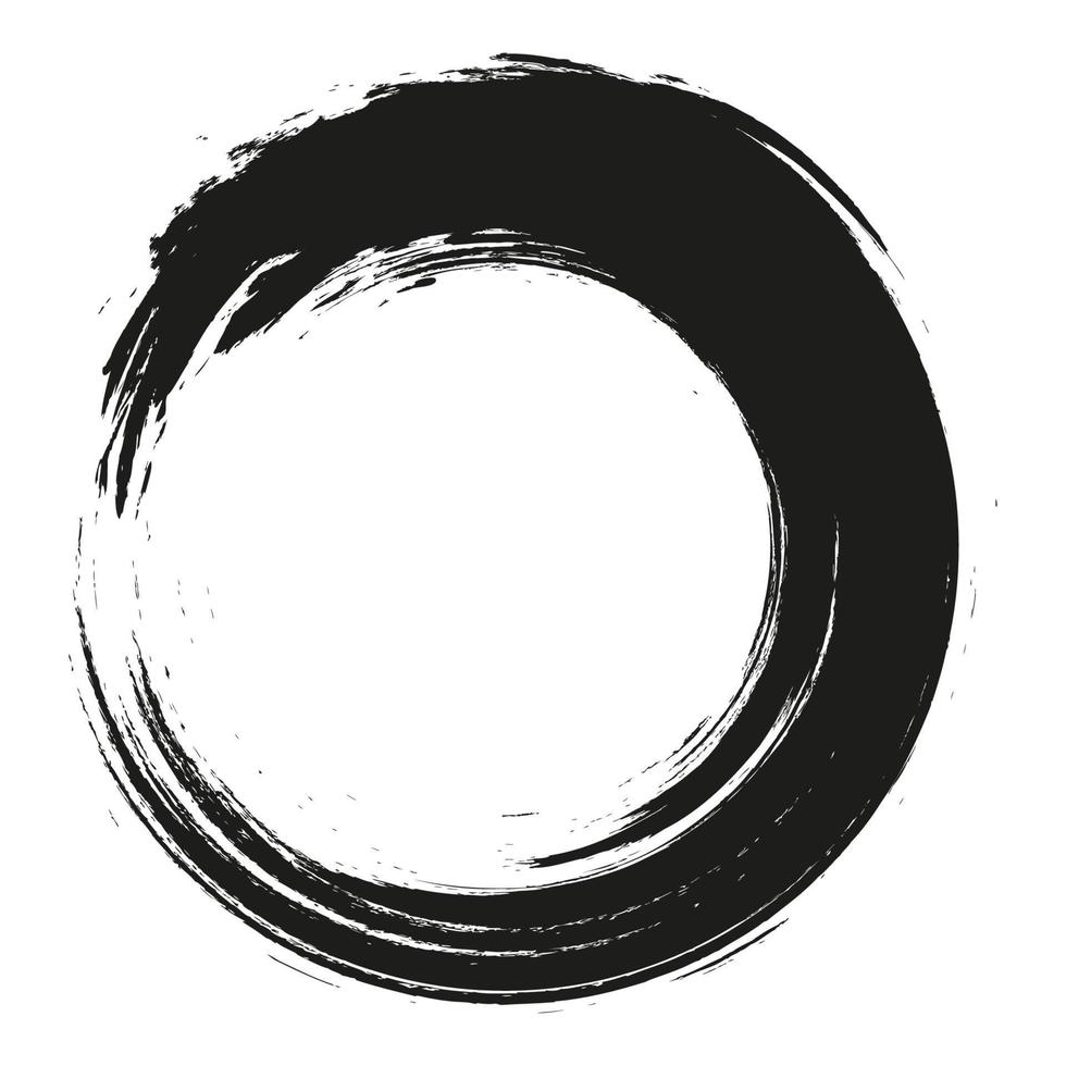 vector brush strokes circles of paint on white background. Ink hand drawn paint brush circle . Logo, label design element vector illustration. abstract circle. Frame.