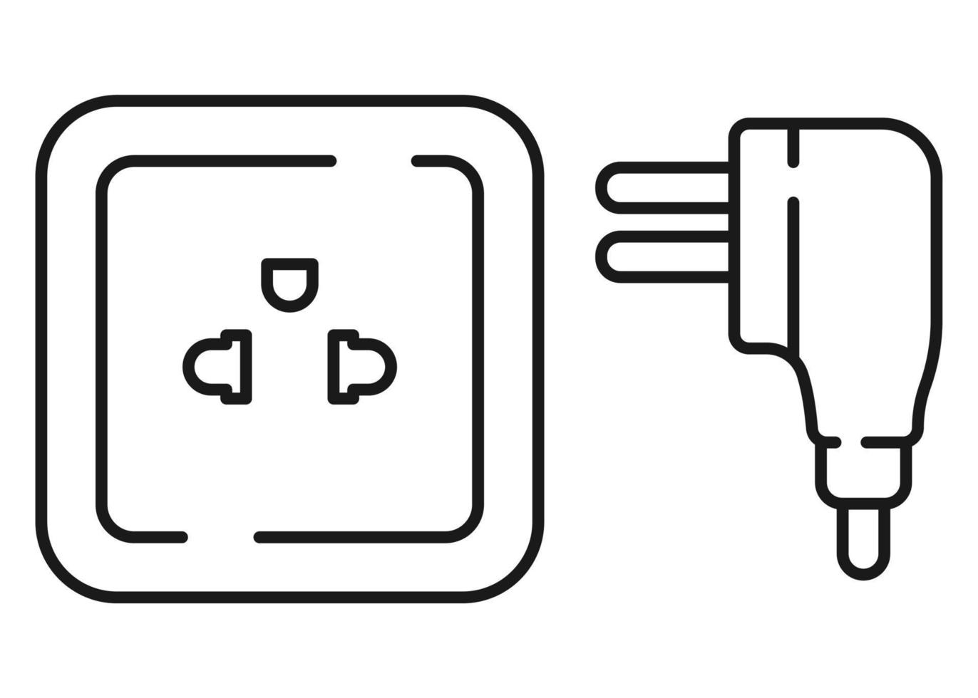 Power socket line icon. Vector illustration symbol in trendy flat style on white background.