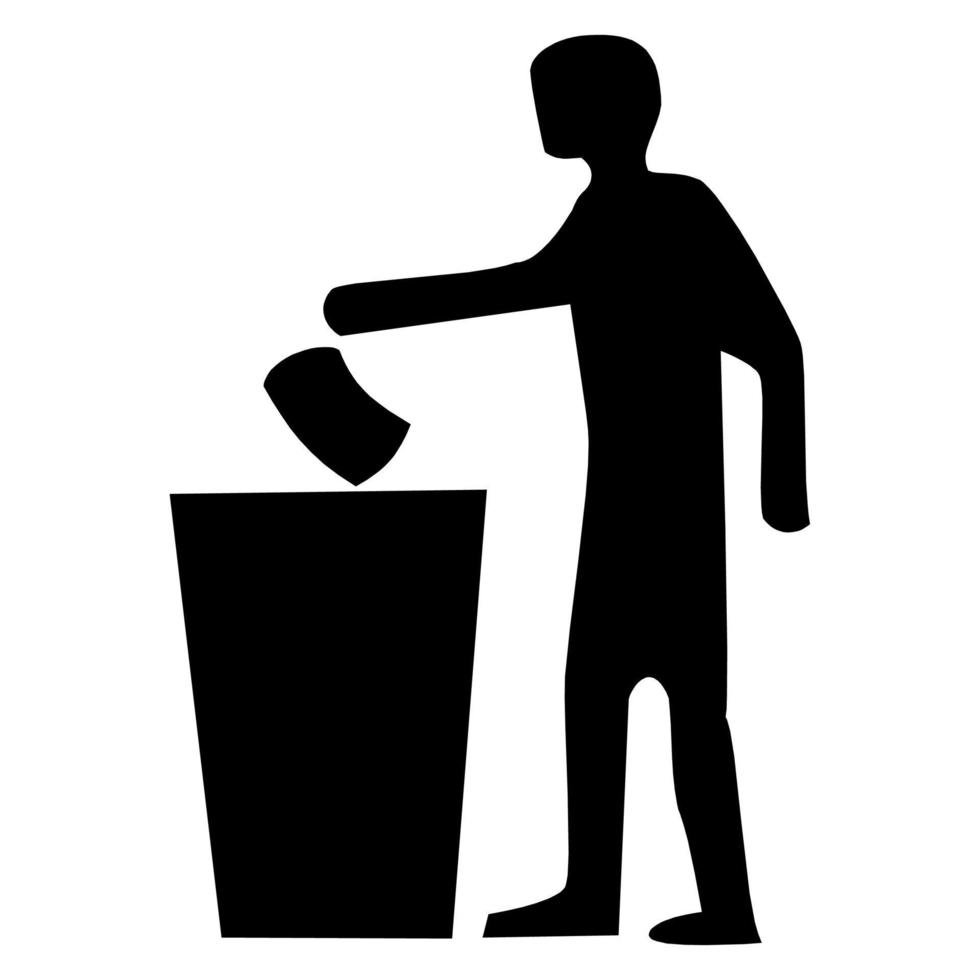 Trash icon, reuse symbol. Tidy man symbol, do not litter icon, keep