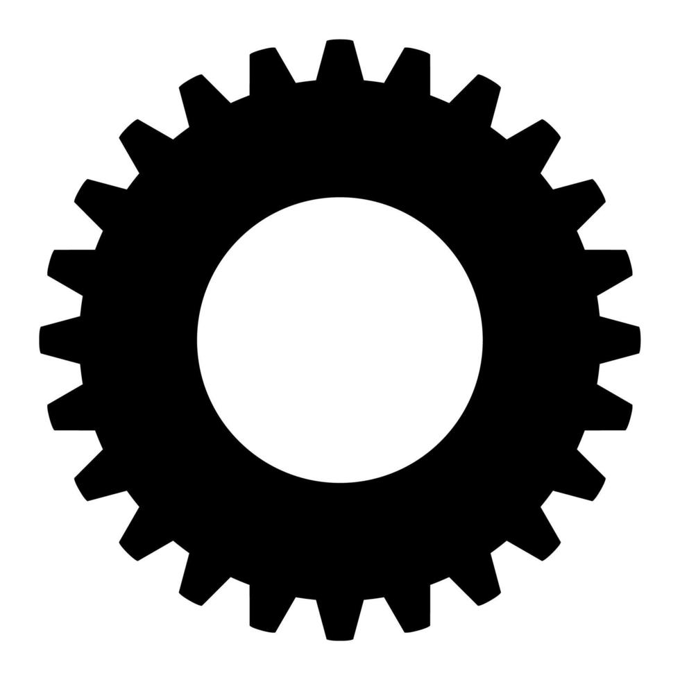 Gear icon on a white background. Vector illustration.