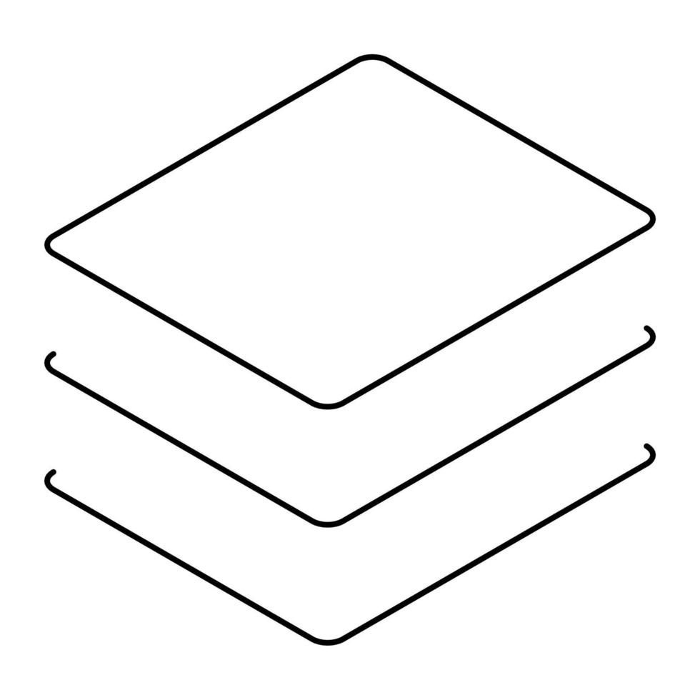 Layers line icon. Three levels stacked on top of each other. Vector illustration.