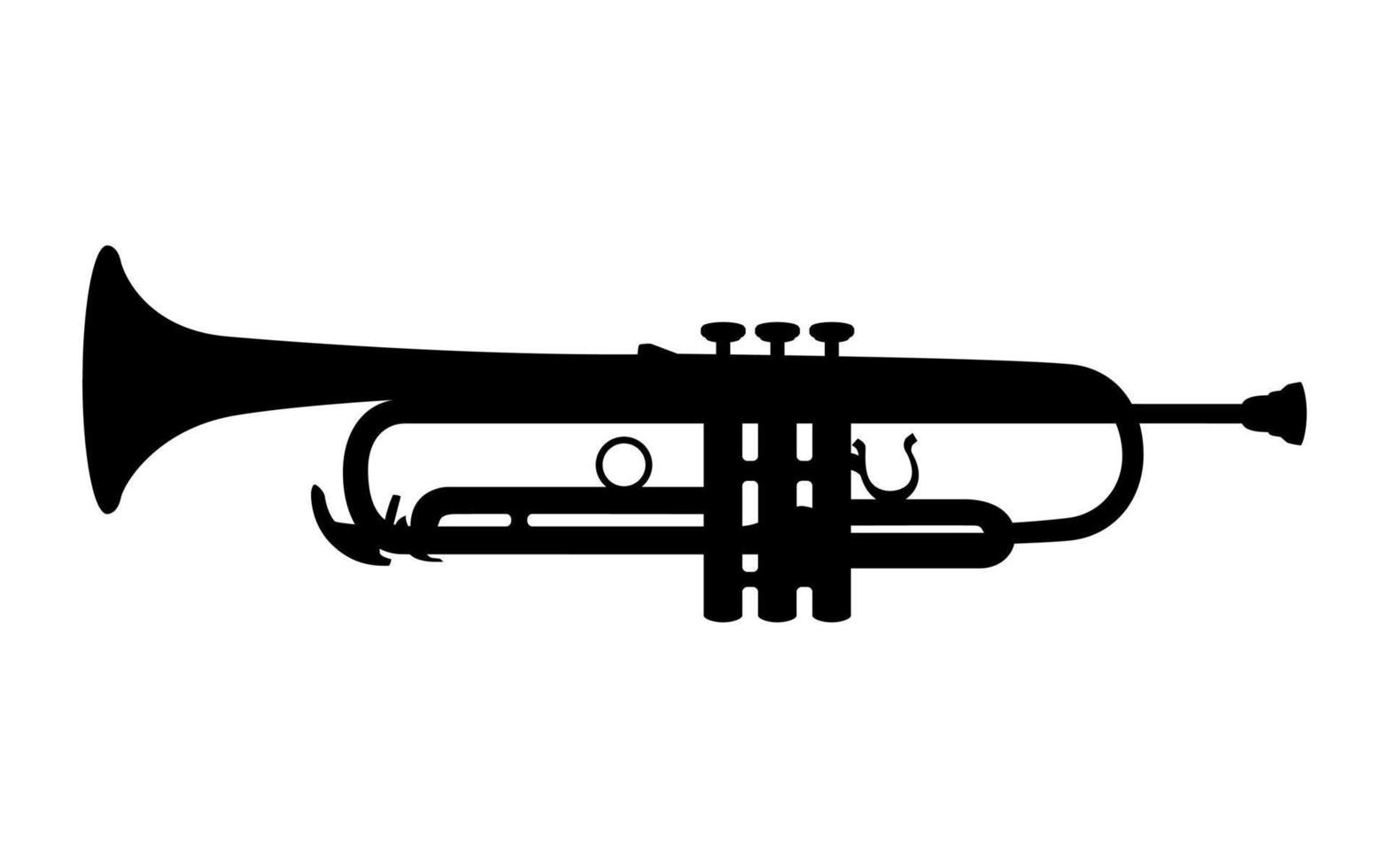 Trumpet symbol icon on white background. Vector illustration.