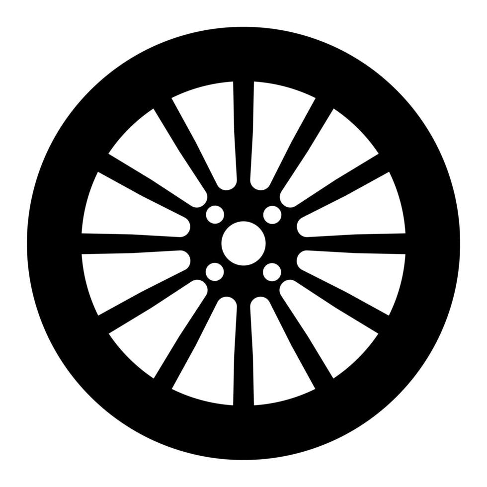Car wheel icon on a white background. Vector illustration.