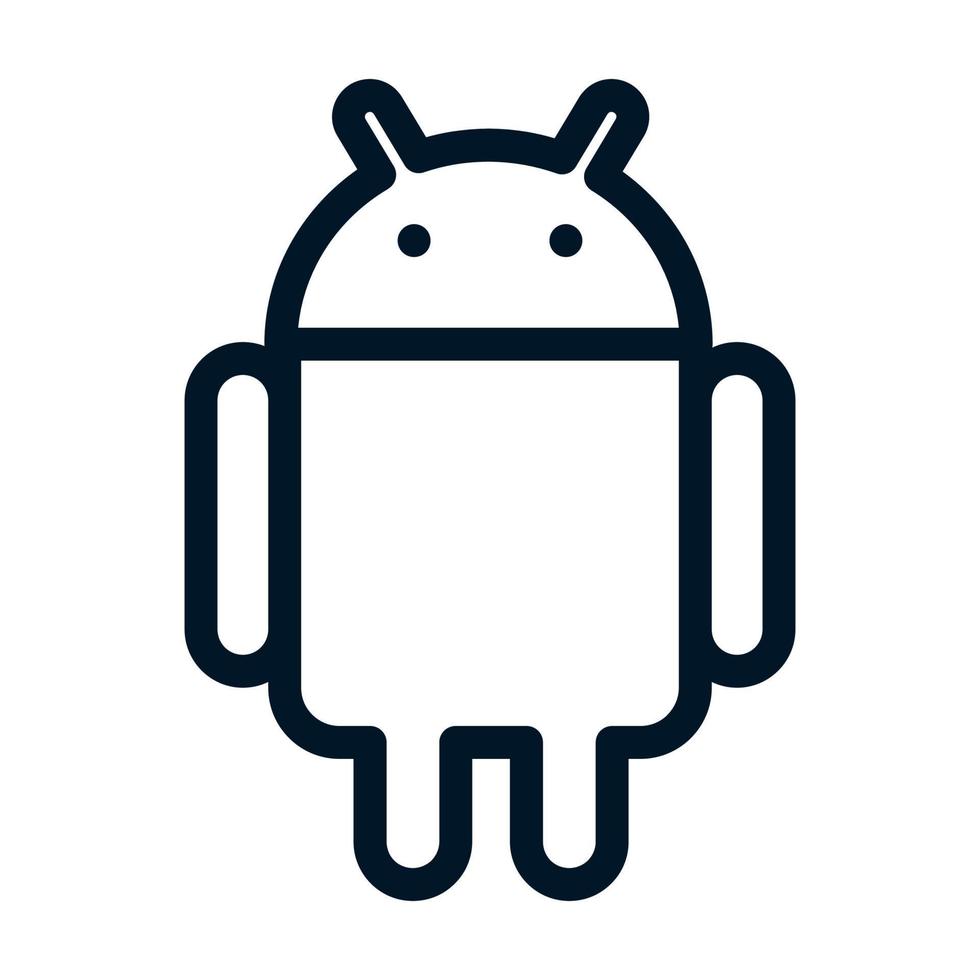 Android logo sign icon on a white background. Modern symbol vector illustration for web and mobile app.