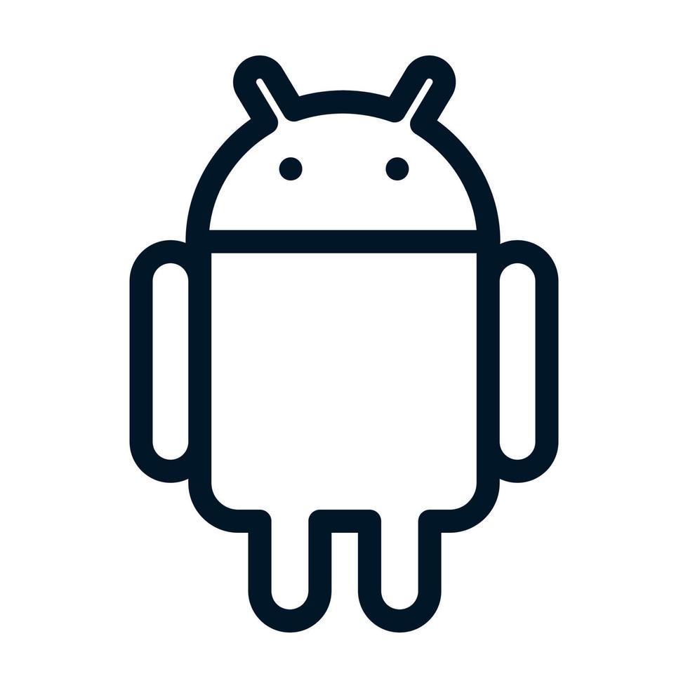 icono de signo de logotipo de Android en un fondo blanco. ilustración de vector de símbolo moderno para web y aplicación móvil.