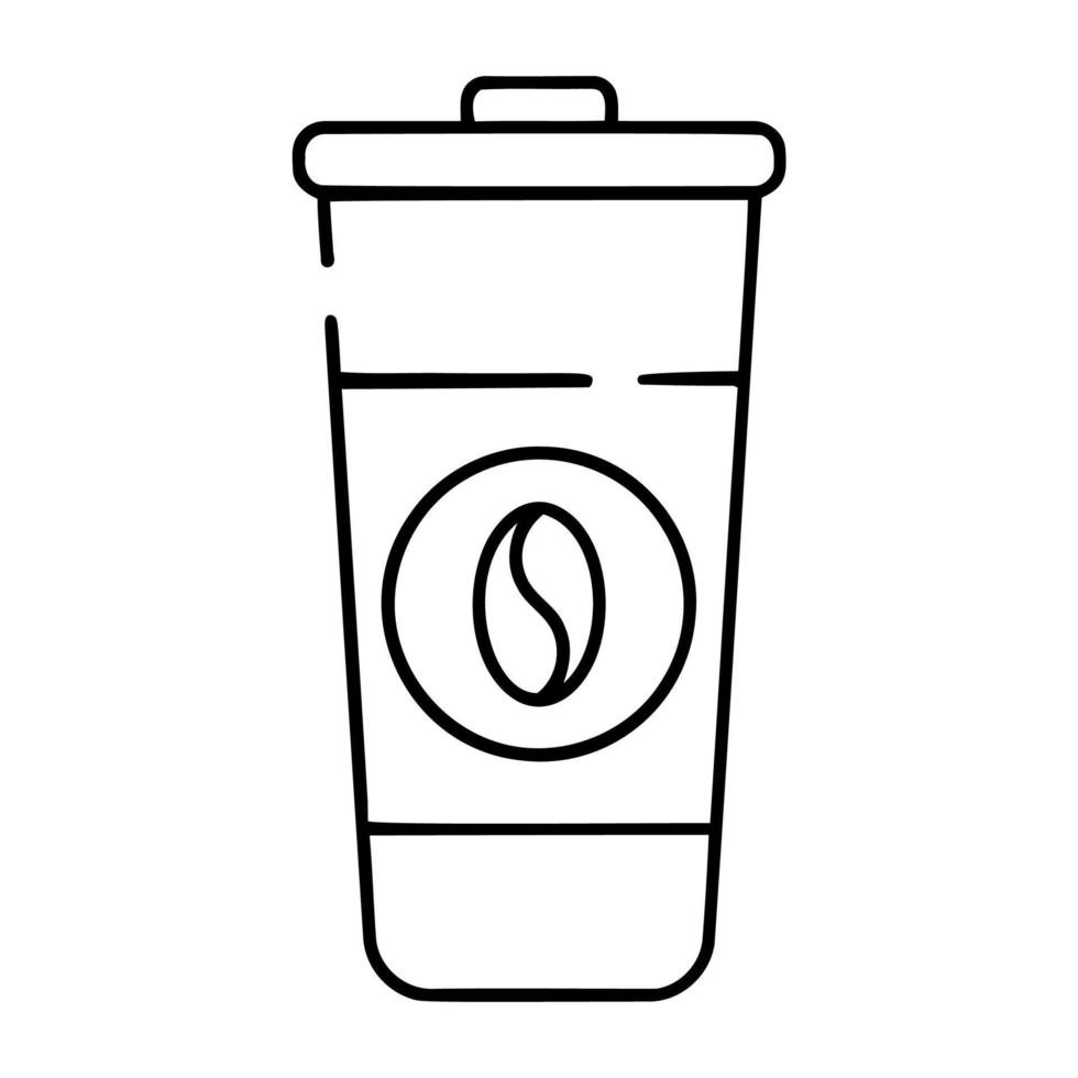 Disposable coffee cup icon vector illustration on a white background.