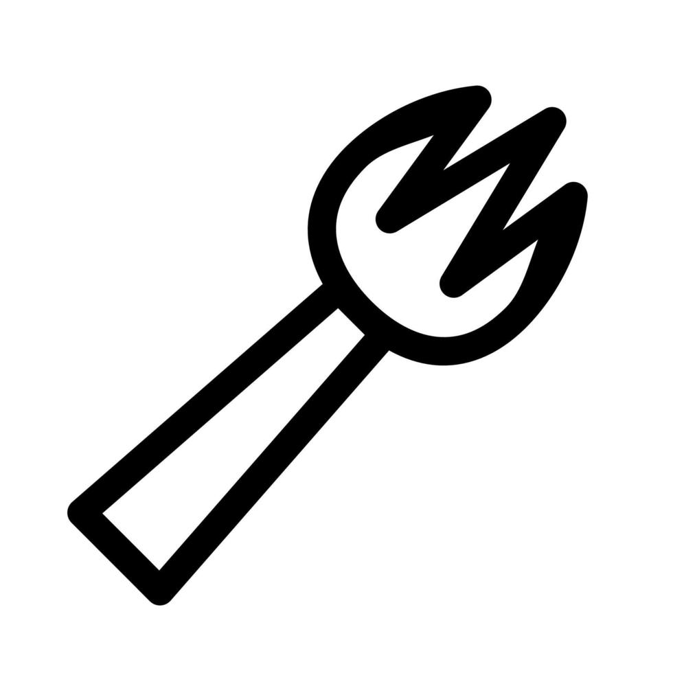 Baby fork line icon on white background. Vector illustration.