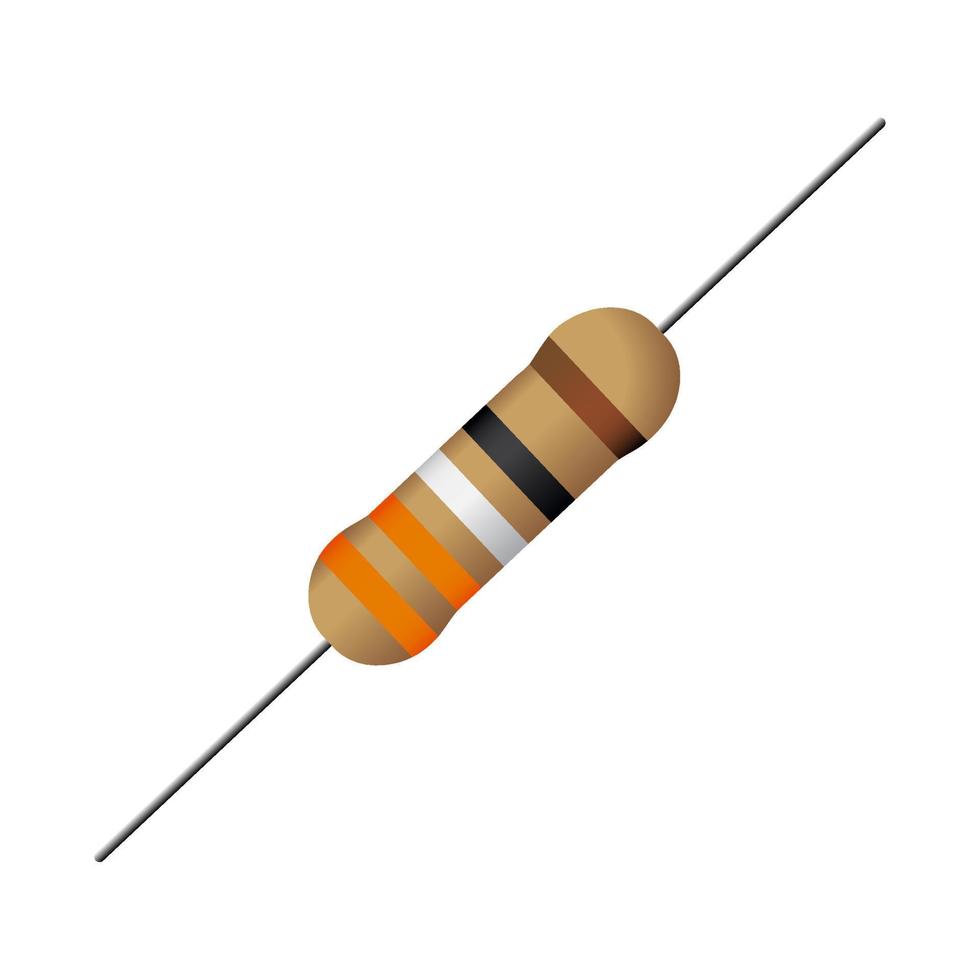 Resistor vector icon on a white background. 3D illustration.