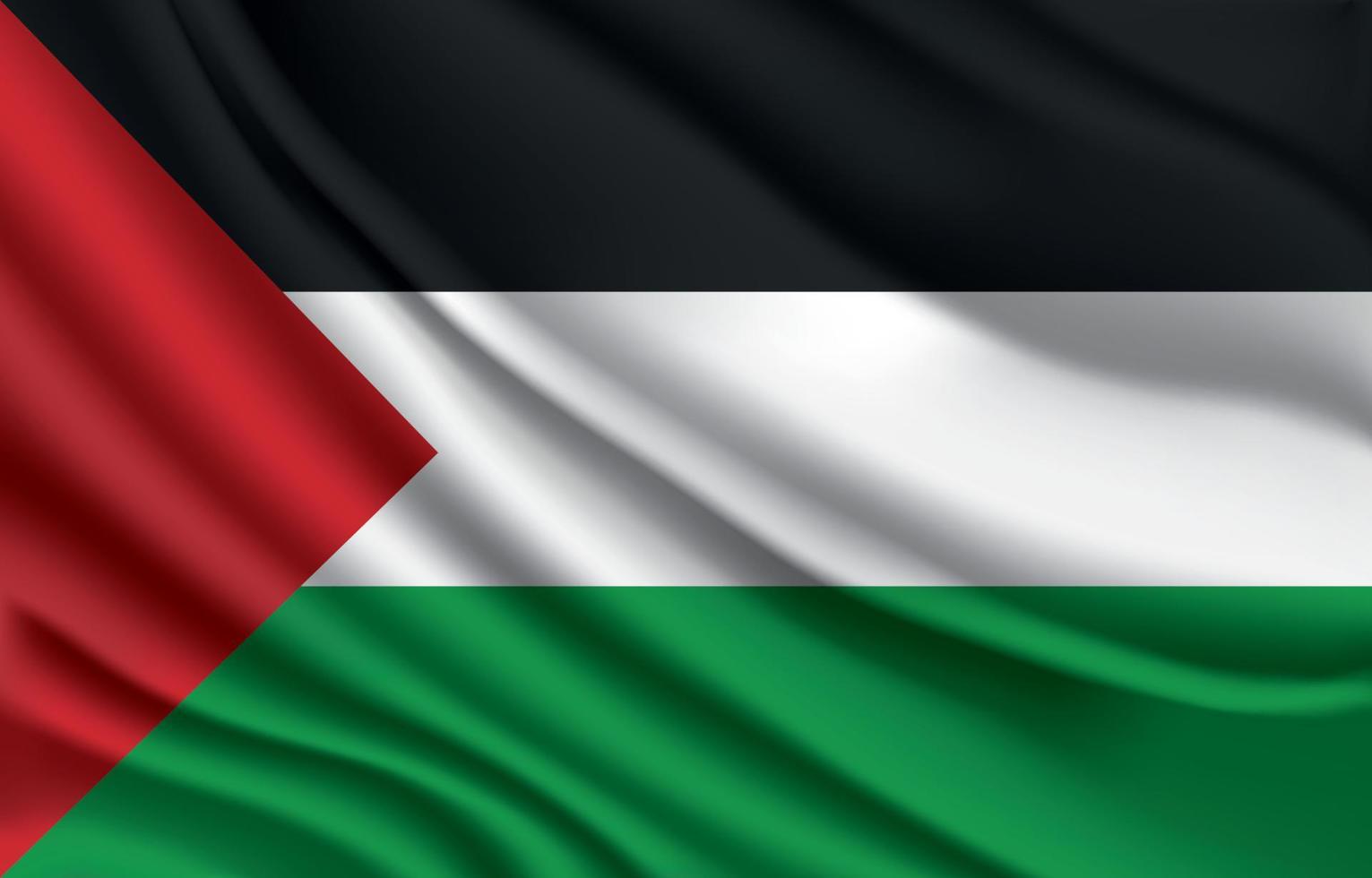 bandera nacional palestina ondeando ilustración vectorial realista vector