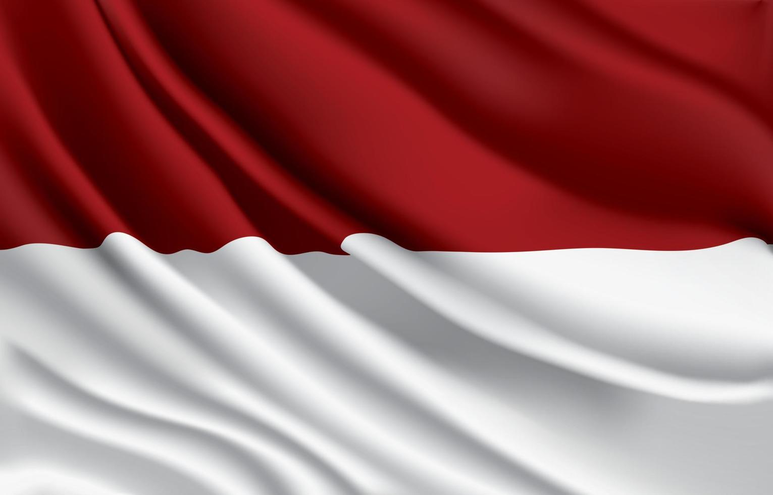 bandera nacional de indonesia ondeando ilustración vectorial realista vector