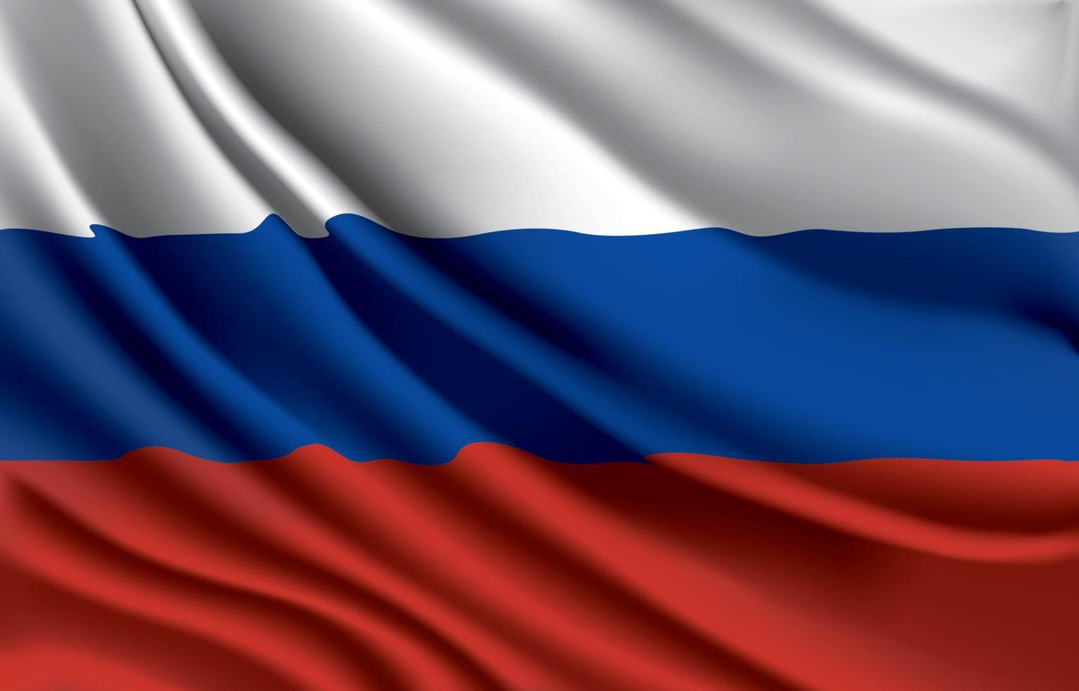 Russia national flag waving realistic vector illustration